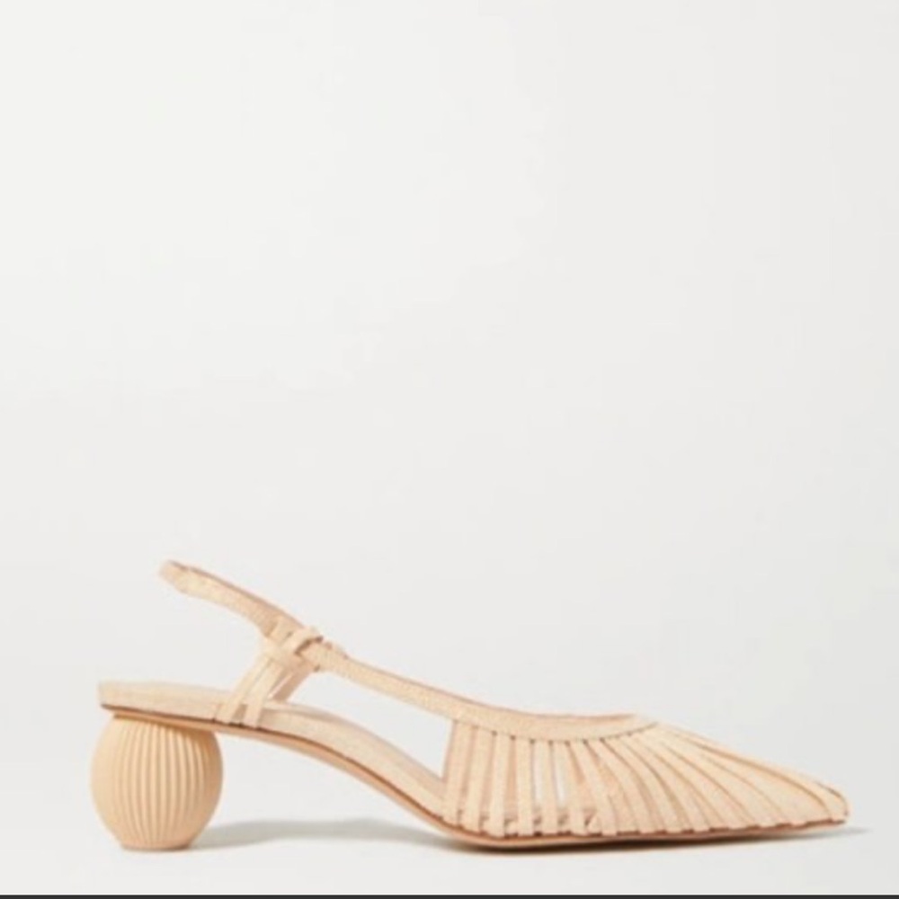 Cult Gaia Alia Sljngback, Natural Raffia sz 8.5